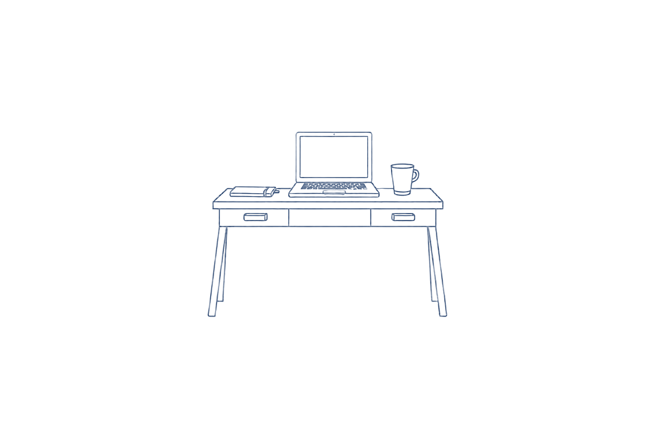 Editorial line drawing representing craft and team