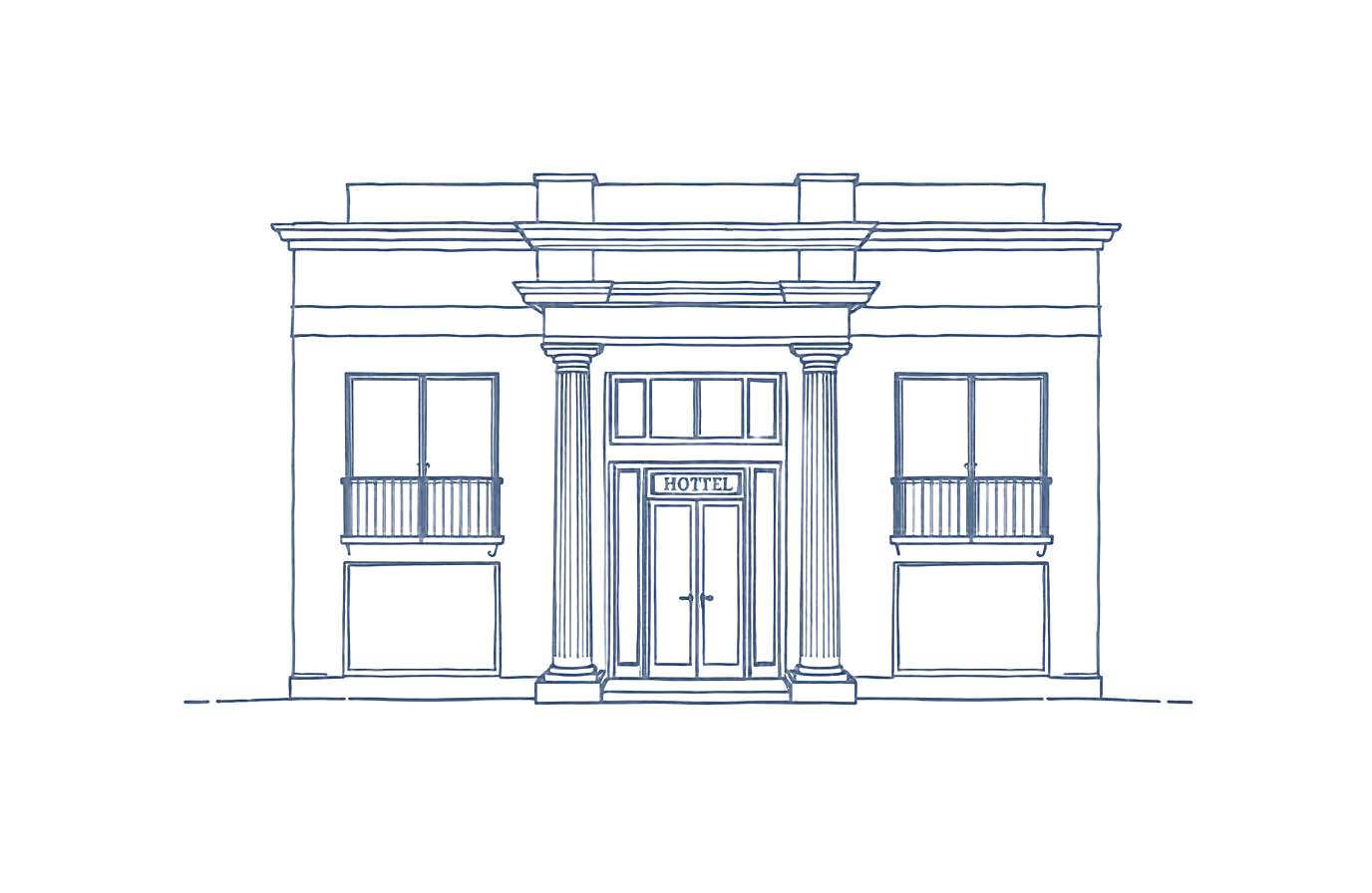 Hospitality venue line drawing